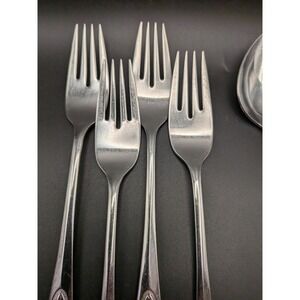Oneida 1881 Rogers Spring Valley Stainless Dinner Forks Set of 4 Floral Flatware